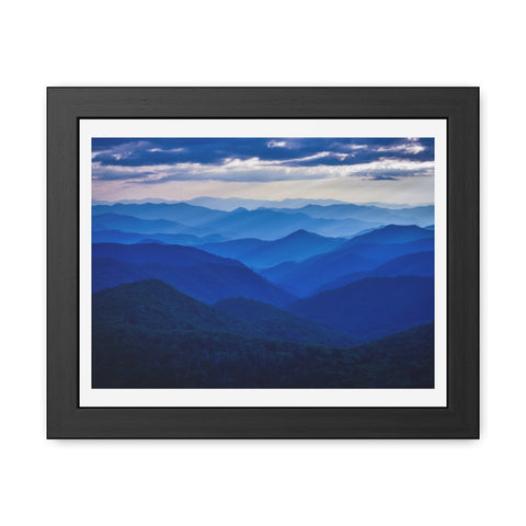 Bluescape - Serene Mountain Landscape Framed Poster – Perfect Wall Art for Nature Lovers