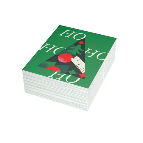 'HO HO HO HO' Christmas Tree Greeting Card — Christmas / Holiday Greeting Card - Illustrated, Funny, Snarky, Modern