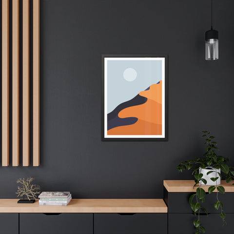 Desert Sun 1 - Modern Desert Landscape Framed Poster - Minimalist Art for Home Decor