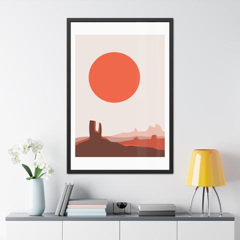 Desert Sun 3 - Desert Sunset Framed Poster - Minimalist Wall Art for Home Decor
