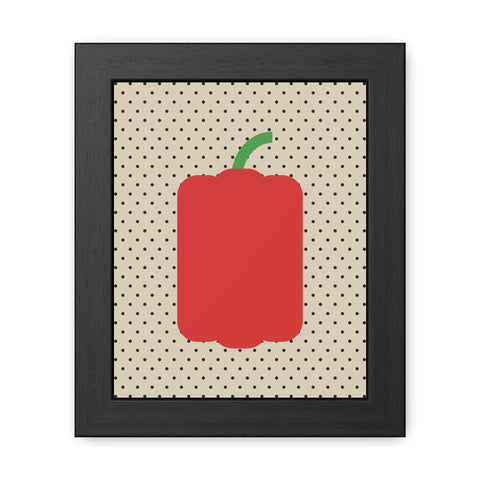 Gamba 1 - Modern Pepper Framed Poster - Minimalist Kitchen Decor