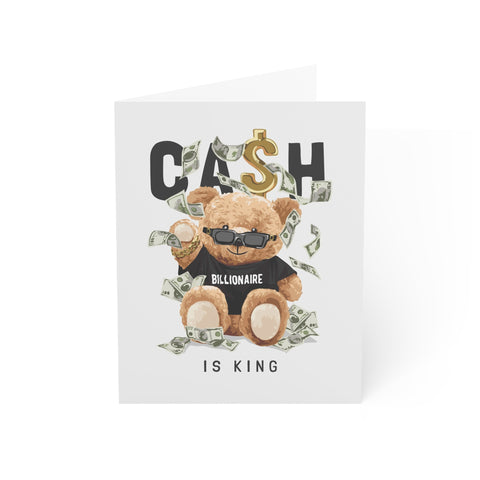 Billionaire Teddy 'Cash Is King' Greeting Card - Abstract Greeting Card - Illustrated, beautiful, funny, any occasion