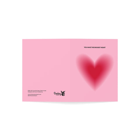 “You Have the Biggest Heart” Pink Heart Greeting Card — Thank You Greeting Card - Illustrated, Funny, Snarky, Modern