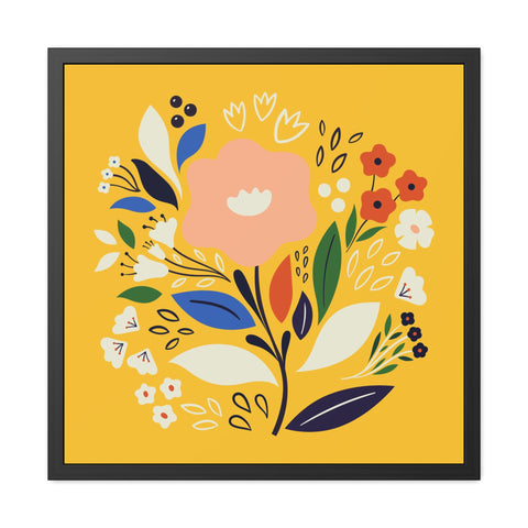 Bloom 1 - Bright Floral Framed Poster - Cheerful Wall Art for Home Decor