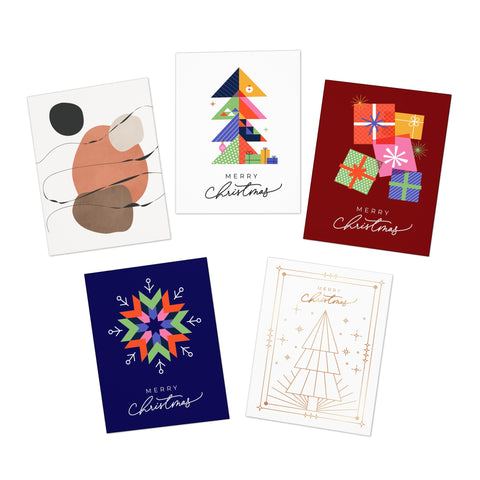 Merry Christmas - 5-Pack Variety Greeting Cards Set