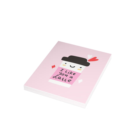 "I Like You a Latte" Cute Coffee Valentine Card — Love / Valentine Greeting Card - Illustrated, Funny, Snarky, Modern