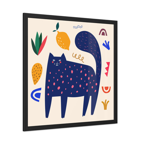 Cat Lounger 3 - Whimsical Cat Framed Poster - Playful Art for Cat Lovers