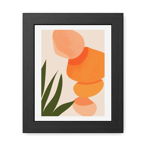 Agora 3 - Modern Abstract Framed Poster - Earthy Tones for Home Décor