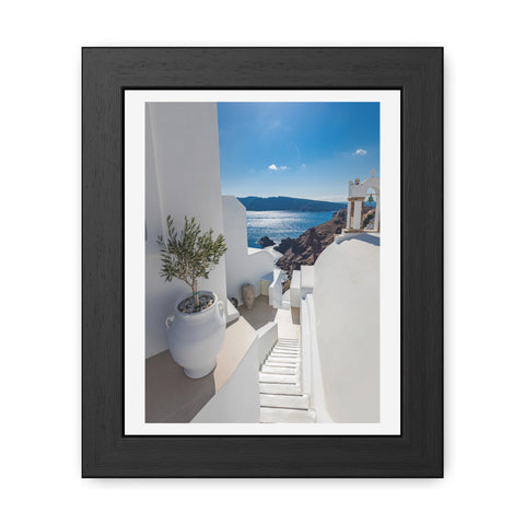Greek Summer - Serene Coastal Framed Poster - Perfect for Home Decor & Gift Ideas