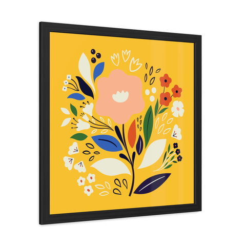 Bloom 1 - Bright Floral Framed Poster - Cheerful Wall Art for Home Decor