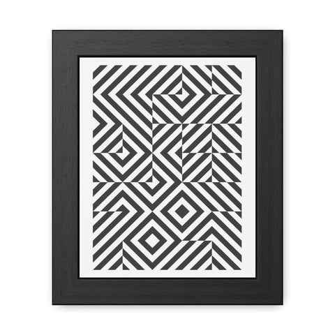 Gridline 2 - Modern Framed Poster | Black and White Geometric Art for Home Decor