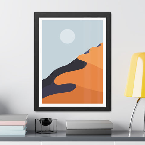 Desert Sun 1 - Modern Desert Landscape Framed Poster - Minimalist Art for Home Decor