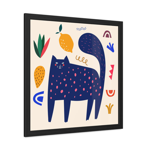 Cat Lounger 3 - Whimsical Cat Framed Poster - Playful Art for Cat Lovers