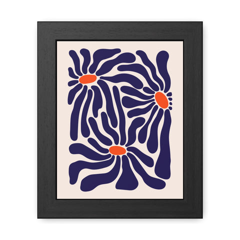 Florish 3 - Modern Floral Framed Poster - Vibrant Home Decor