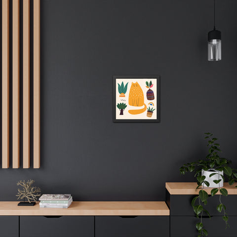 Cat Lounger 2 - Whimsical Cat Framed Poster - Cozy Home Decor for Cat Lovers