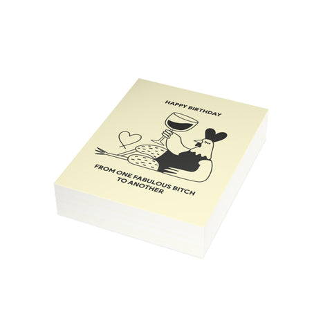 "From One Fabulous Bitch to Another" Greeting Card — Birthday Greeting Card - Illustrated, Funny, Snarky, Modern