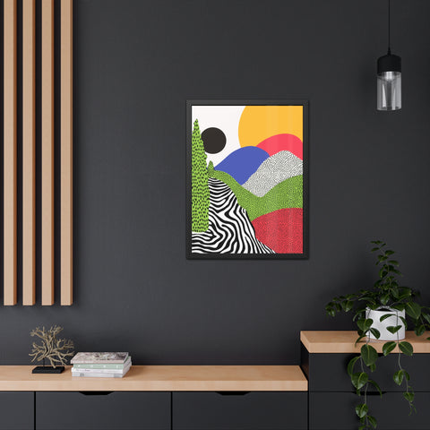 Cristobal 4 - Colorful Landscape Framed Poster - Modern Wall Art for Home Decor
