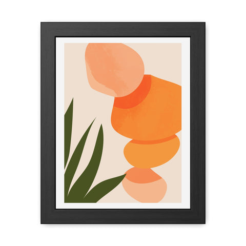 Agora 3 - Modern Abstract Framed Poster - Earthy Tones for Home Décor