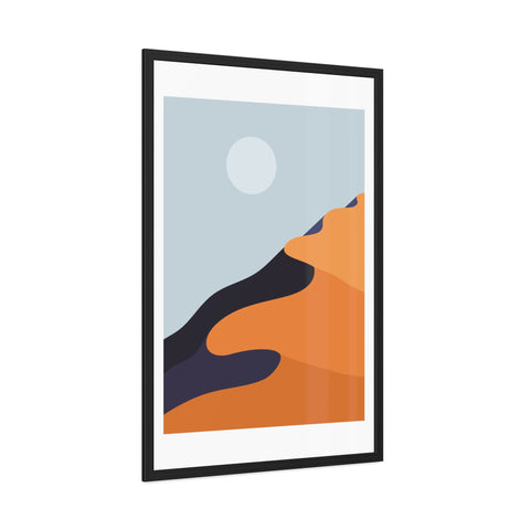 Desert Sun 1 - Modern Desert Landscape Framed Poster - Minimalist Art for Home Decor