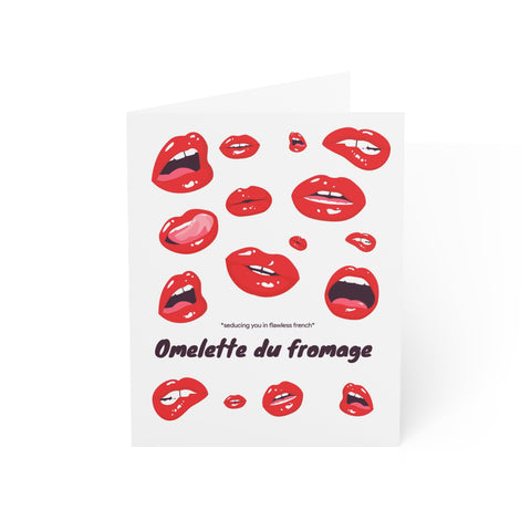 Omelette Du Fromage - Seducing you with flawless french - Valentines Greeting Card