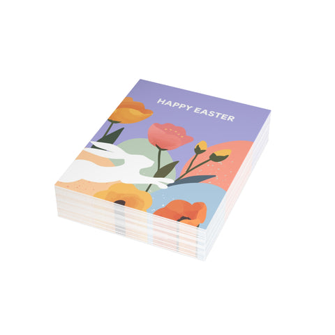 Happy Easter Floral Bunny Greeting Card - Easter / Holiday Greeting Card - Illustrated, Modern