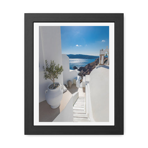 Greek Summer - Serene Coastal Framed Poster - Perfect for Home Decor & Gift Ideas