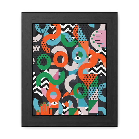 Damien 1 - Abstract Modern Framed Poster Art - Colorful Geometric Wall Decor