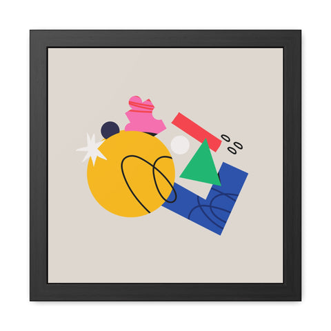 Cluster 2 - Abstract Geometric Framed Poster - Colorful Modern Art for Home Decor