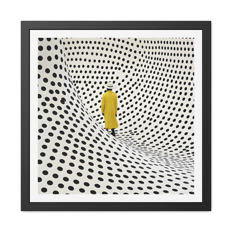 Dotted 2 - Modern Framed Poster - Yellow Coat & Polka Dot Design