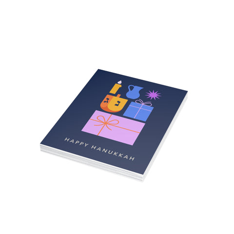 Happy Hanukkah Greeting Card — Hanukkah / Holiday Greeting Card - Illustrated, Modern
