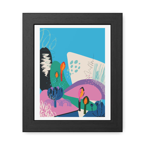 Ericsson 2 - Vibrant Framed Poster Art – Colorful Abstract Landscape
