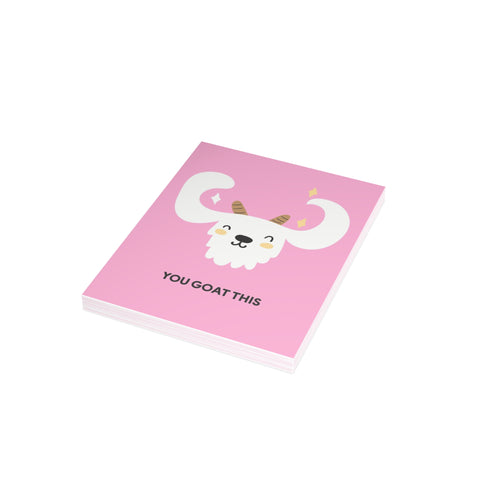 "You Goat This" Encouragement Card — Motivational / Encouragement Greeting Card - Illustrated, Funny, Snarky, Modern