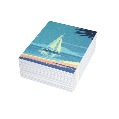 Sailboat Beach Greeting Cards — Abstract / Sympathy / Thinking of you / Melancholy / Sad Greeting Card - Illustrated, moving