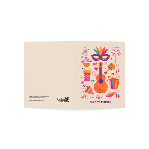 Purim Celebration Greeting Card — Holiday Greeting Card - Illustrated, Modern