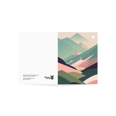 Scenic Pastel Mountains Greeting Cards — Abstract Greeting Card - Illustrated, Beautiful, any occasion