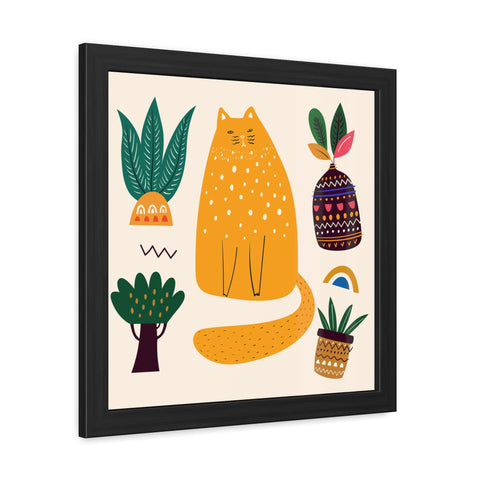 Cat Lounger 2 - Whimsical Cat Framed Poster - Cozy Home Decor for Cat Lovers