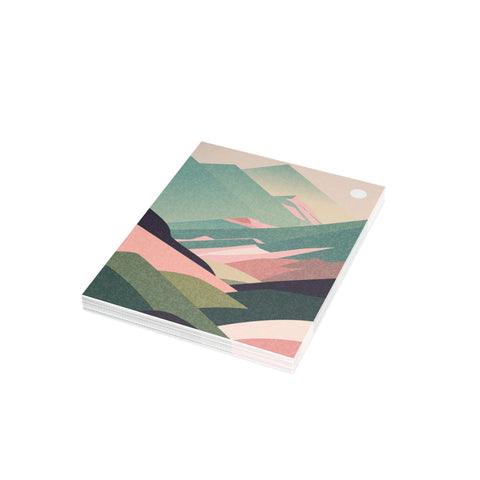 Scenic Pastel Mountains Greeting Cards — Abstract Greeting Card - Illustrated, Beautiful, any occasion
