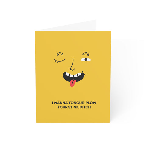 "I Wanna Tongue-Plow Your Stink Ditch" Greeting Card — Humorous Greeting Card - Illustrated, Funny, Snarky, Modern