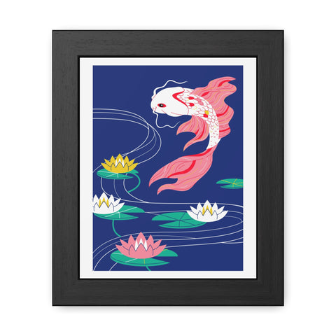 Japanese Garden 1 - Koi Fish Framed Poster - Tranquil Water Lily Art for Home Décor