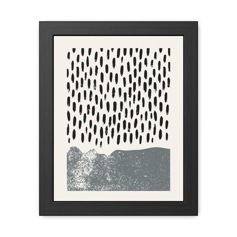 Ink Block 2 - Modern Minimalist Framed Poster - Black and White Abstract Art for Home Décor