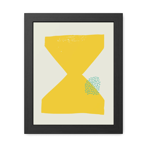 Jonathan 3 - Modern Framed Poster - Yellow Hourglass Art for Home Decor