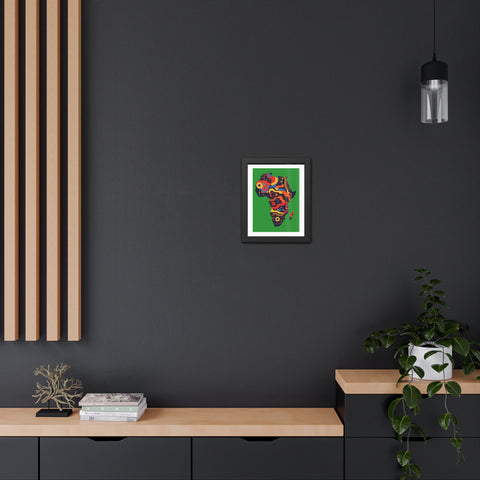 Africa 3 - Colorful African Map Framed Poster - Tech-Inspired Art for Modern Decor