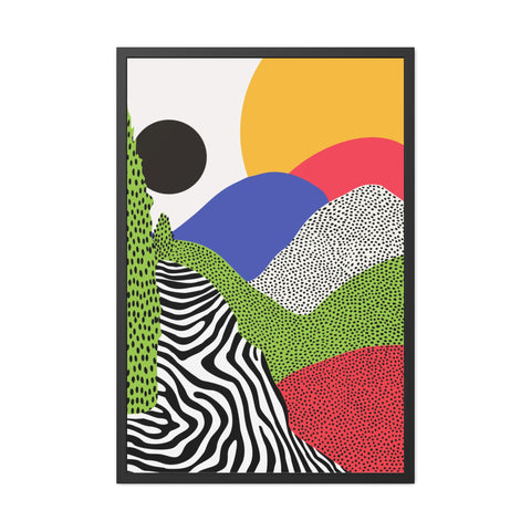 Cristobal 4 - Colorful Landscape Framed Poster - Modern Wall Art for Home Decor
