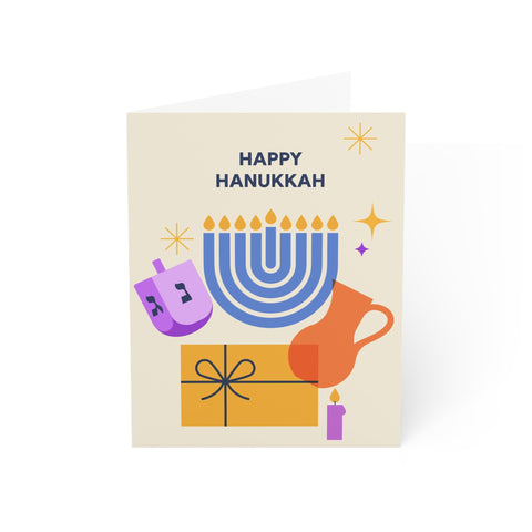 Hanukkah Greeting Cards – Hanukkah / Holiday Greeting Card - Illustrated, Modern
