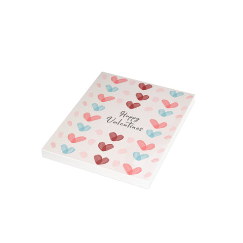 "Happy Valentines" Watercolor Hearts – Love / Valentine Greeting Card - Illustrated, Funny, Snarky, Modern