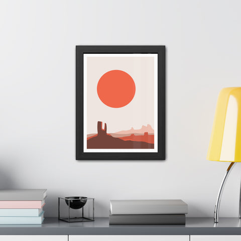 Desert Sun 3 - Desert Sunset Framed Poster - Minimalist Wall Art for Home Decor