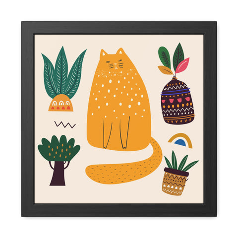 Cat Lounger 2 - Whimsical Cat Framed Poster - Cozy Home Decor for Cat Lovers