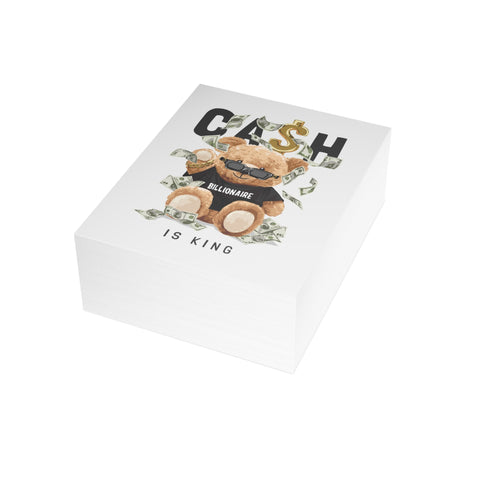 Billionaire Teddy 'Cash Is King' Greeting Card - Abstract Greeting Card - Illustrated, beautiful, funny, any occasion