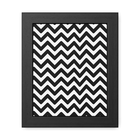 Damien 2 - Modern Chevron Framed Poster | Black & White Wall Art for Home Decor
