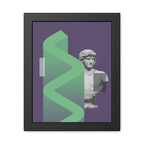 Abstractica 2 - Modern Art Framed Poster - Vintage Bust & Geometric Design, Home Décor